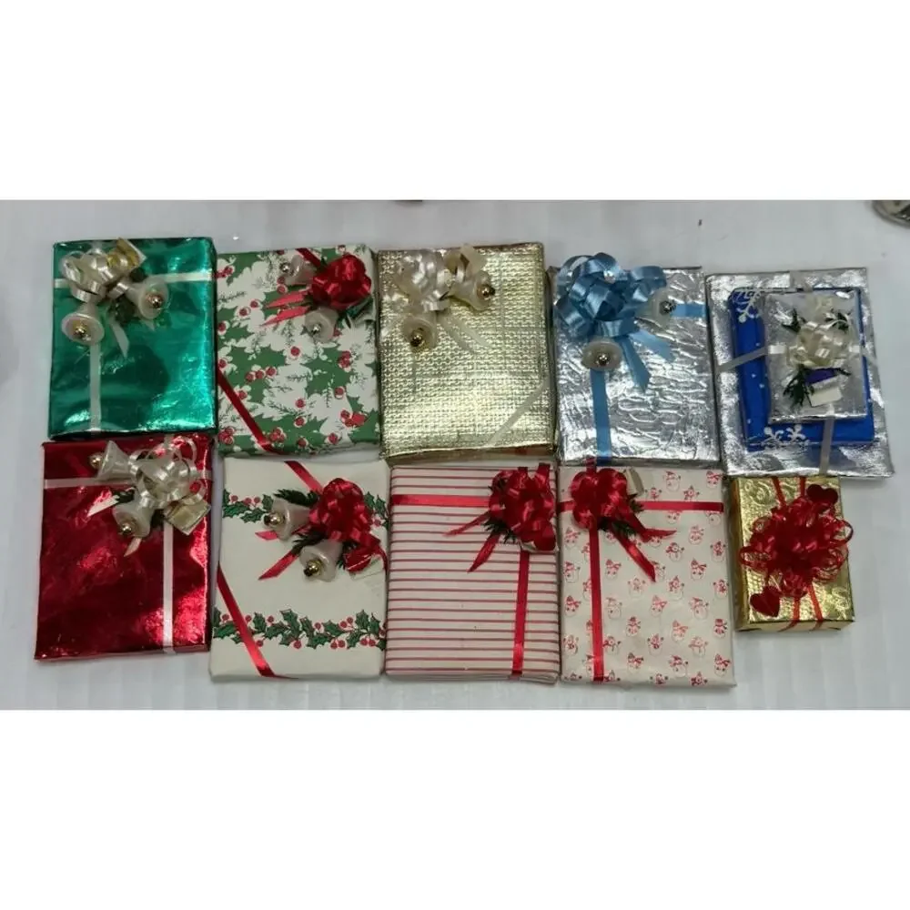Vintage Mixed Lot Christmas Ornaments Decoration Avon Deer Wrapped Packages Tree